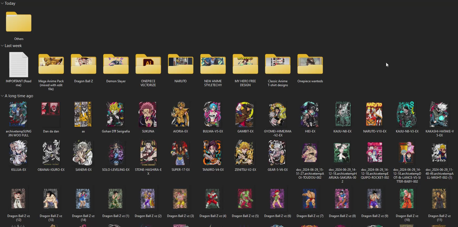 Mega Anime T-Shirt Design Pack – DTF, Sublimation & More (25K+ Designs) for your T-shirt design business