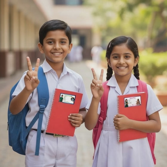 Customized Book Labels with Kid’s Photo & Hindu God Designs (Set of 25)